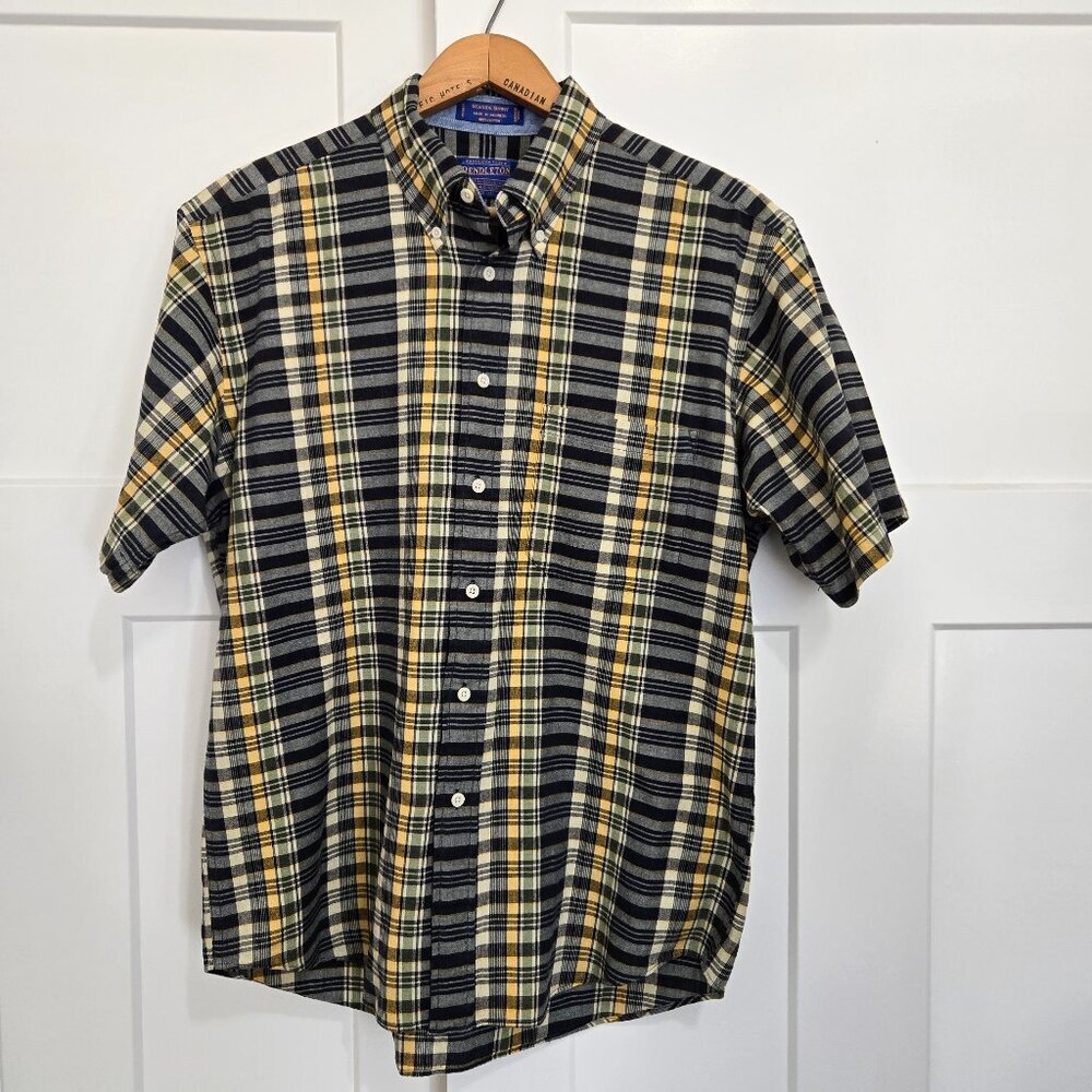 Pendleton Seaside Men's Large Madras Plaid Short Sleeve Camp Shirt Classic - Picture 2 of 8